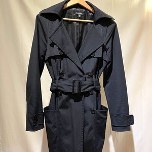 BEBE Black Satin Trench Coat